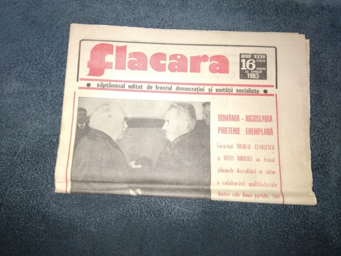 REVISTA FLACARA 22 APRILIE 1983 ROMANIA ITALIA