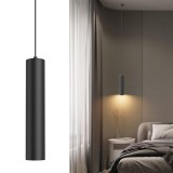 Lampă suspendată cilindrică Klighten GU10, lampă LED suspendată cu bec de 5W 470LM, lampă suspendată cu &icirc;nălțime reglabilă pentru bucătărie, masă de n