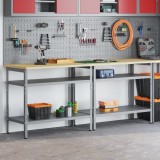 VidaXL Set banc de lucru, 2 piese, gri, oțel
