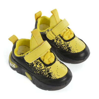 Pantofi Sport De Copii Zira Lights Negru cu Galben foto