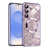Husa premium Samsung Galaxy S25 Techsuit Luxury Glitter MagSafe, mov deschis