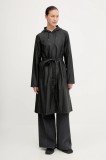 Rains geacă 12040 A-Line Longer W Jacket culoarea negru, de tranzitie, 12040