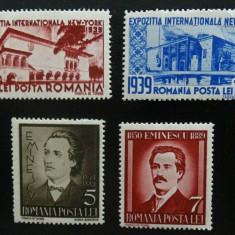 Romania LP 129+130 , Expozitia internationala + M. Eminescu , MH/*