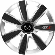 Set 4 Capace Roti GTX Carbon Gri-Negru R17, Compatibil Cu Mazda