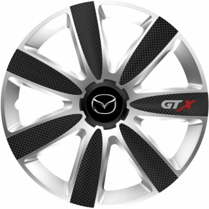 Set 4 Capace Roti GTX Carbon Gri-Negru R17, Pentru Mazda