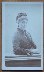 Foto Franz Duschek pe carton, secol 19, doamna din inalta societate