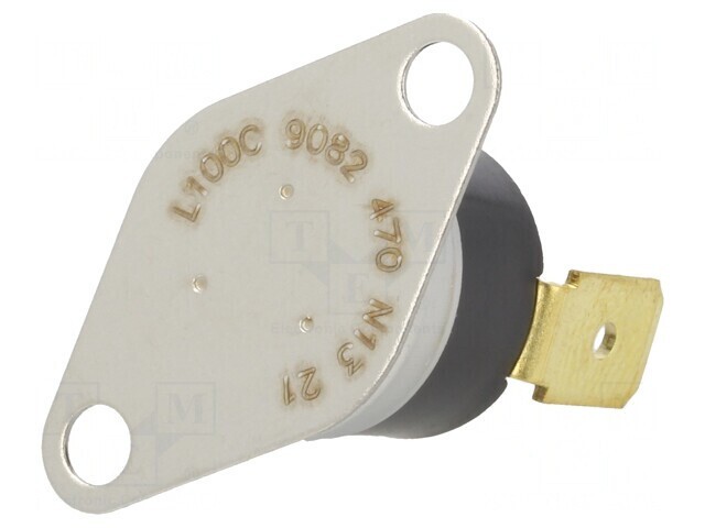 Termostat NC 100&deg;C 10A 240VAC 6,4mm