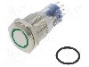 Intrerupator anti-vandalism, ON-(ON), &Oslash;16.2mm, BULGIN, MP0045/1D2GN012S