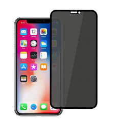 Folie Sticla Privacy 5D compatibila cu Apple iPhone X, 5D full glue, 9H, 0.3MM, acopera tot ecranul foto