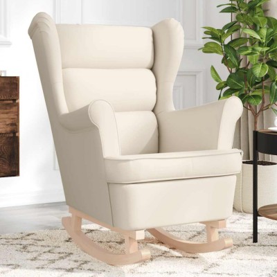 vidaXL Scaun balansoar, alb, 74x90x102 cm, p&amp;acirc;nză textil 4016931 foto