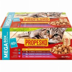 Propesko Cat Adult Plic vita/pui/vanat/miel in sos 40 x 100 g foto