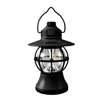 Lampa de camping retro eMazing portabila, Felinar Vintage LED ABS, Acumulator inclus 1200 mAh, reincarcabila, 20 cm inaltime, 3 moduri de iluminare, i foto