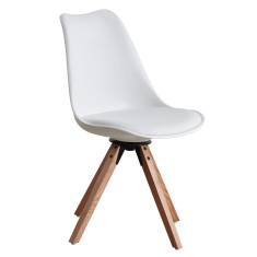 Scaun rotativ piele ecologica alba Etosa 48x57.5x82.5 cm