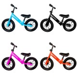Bicicleta Metal Copii Fara Pedale, Roti Cauciuc, Scaun Reglabil, 2-6 Ani, Albastru/Rosu/Roz/Negru
