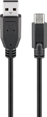 Cablu USB 2.0 A tata - USB-C, 3m, negru, Goobay foto
