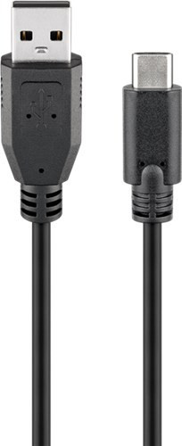 Cablu USB 2.0 A tata - USB-C, 3m, negru, Goobay
