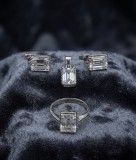 Cumpara ieftin Set din Argint 925 , zImperial Emerald Cut, - Inel, Cercei E i Pandantiv cu Zirconiu