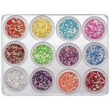 Cumpara ieftin Kit mixt nail art, 12 buc - Hexagon 5g, INGINAILS