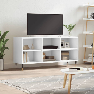 Comodă TV, alb, 103,5x30x50 cm, lemn compozit foto