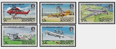Alderney 1985 - Aviatie, avioane, serie neuzata foto