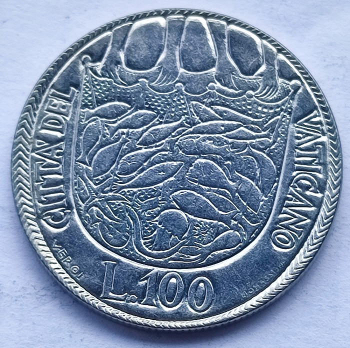 249. Moneda Vatican 100 lire 1975 (Holy Year: Jubilee 1975)