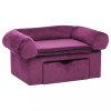 Canapea pentru caini, cu sertar, visiniu, 75x50x38 cm, plus