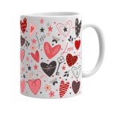 Cana alba personalizata Red Hearts Model 2, INOVATIX&reg;. 330ml