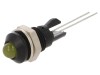 Lampă LED Mentor Galbenă Convexă 5mm pentru PCB, Carcasă Alama Neagră, Montare &Oslash;8mm, Fără Rezistor