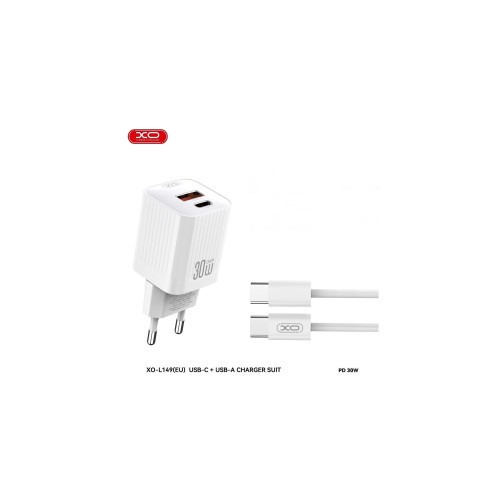 Incarcator retea PD30W XO cu 2 USB cu cablu USB tip C Cod:XO-L149C Automotive TrustedCars