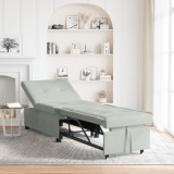 vidaXL Canapea Pat Design 3-&icirc;n-1 Gri Deschis din Catifea