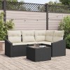 VidaXL Set de canapele pentru grădină 5 pcs Negru Rattan poli 3346707