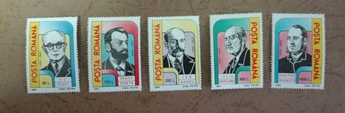 TIMBRE ROMANIA MNH LP1382/1995 ANIVERSARI COMEMORARI PERSONALITATI
