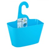 Cos depozitare suspendabil baie, plastic, albastru, 28x12x16cm
