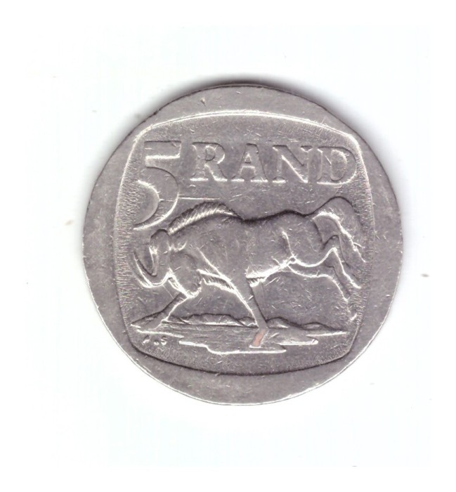 Moneda Africa de Sud 5 rand 1994, stare buna, curata