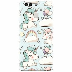 Husa silicon pentru Huawei P9, Unicorns And Clouds