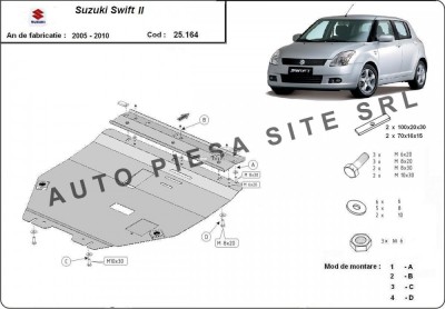 Scut metalic motor Suzuki Swift 2 II fabricat in perioada 2005 - 2010 APS-25,164 foto