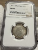 200 Lei 1942 Argint, Romania, NGC MS62