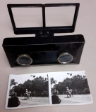 Fotografie stereoscopica si vizualizator UNIS FRANCE PARIS STEREOSCOPES 76 3, Alb-Negru, Romania 1900 - 1950, Monarhie