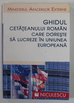 GHIDUL CETATEANULUI ROMAN CARE DORESTE SA LUCREZE IN UNIUNEA EUROPEANA , 2009 , PREZINTA URME DE UZURA foto