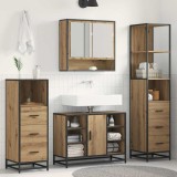 Cumpara ieftin Set de mobilier pentru baie 3 buc. Stejar Artizanal