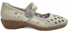 Pantofi dama casual din piele Rieker 41375 bej foto