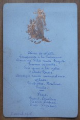 2 Meniuri romanesti embosate , Cercul Militar Bucuresti , 1906