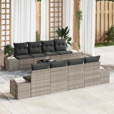 vidaXL Set de canapele pentru grădină 7 pcs Gri deschis și gri &icirc;nchis