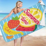 Prosop pentru plaja, dreptunghiular, 150x70 cm, model multicolor cu fructe, SUMMER TIME, REC54WZ6