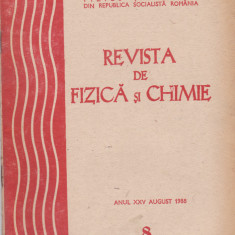 Revista De Fizica Si Chimie - Anul XXV, Nr.8 , AUGUST. 1988