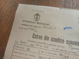 CERNAUTI 1942 - EXTRAS DIN CONDICA CUNUNATILOR, antet frumos