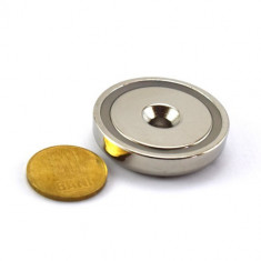 Magnet neodim oală D 42 mm cu gaură și șanfren