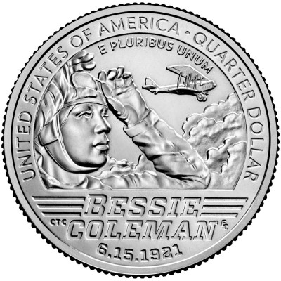 Statele Unite (SUA) 25 Cents (Quarter) 2023 D -Bessie Coleman, KM-778 UNC !!! foto