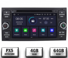 Navigatie Ford Focus Fiesta C-Max S-Max Kuga Transit, Android 10, Octacore PX5 4GB RAM + 64GB ROM cu DVD, 7 Inch - AD-BGWFORDD7P5-B foto