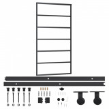 Ușă glisantă cu set feronerie, 102x205 cm, sticlă ESG/aluminiu